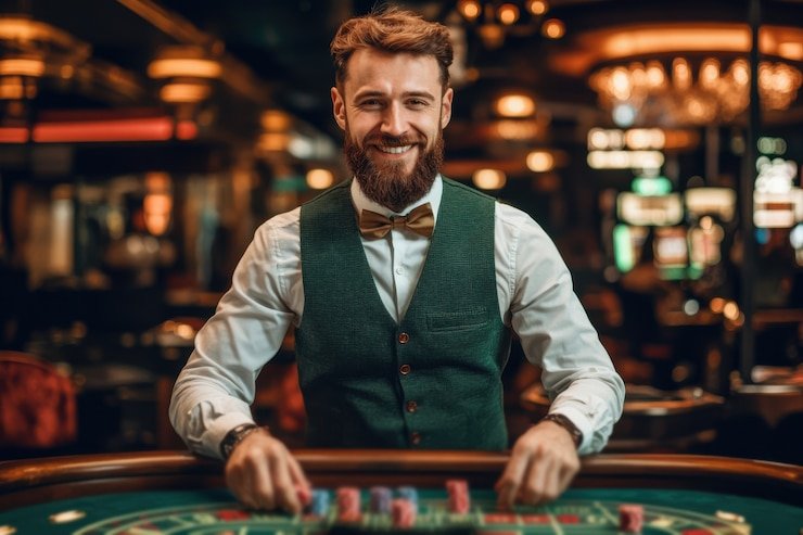 Studio produksi live dealer indolottery88 dengan kamera multi-sudut dan dealer profesional